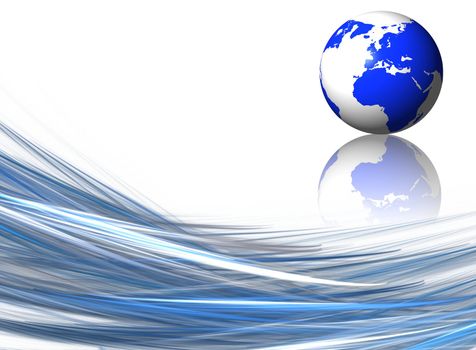 global business concept with glass planet and copyspace