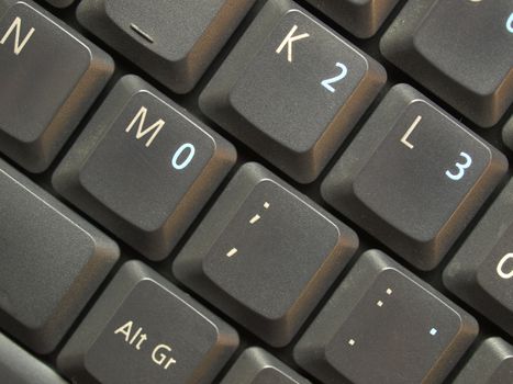 Detail of keys on a computer keyboard
