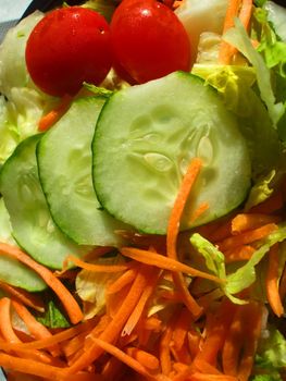 Close up of a fresh vegetable salad.