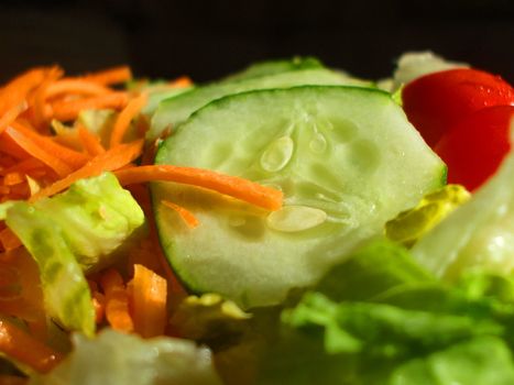 Close up of a fresh vegetable salad.