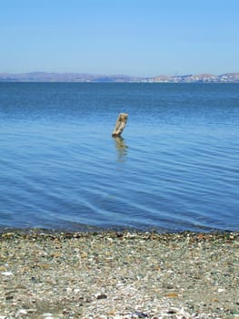 A seascape with beautiful and clear water.