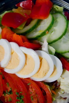 Salad with eggs end vegetables