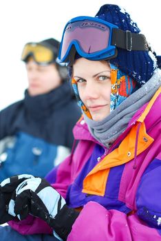 Portrait of a female skier