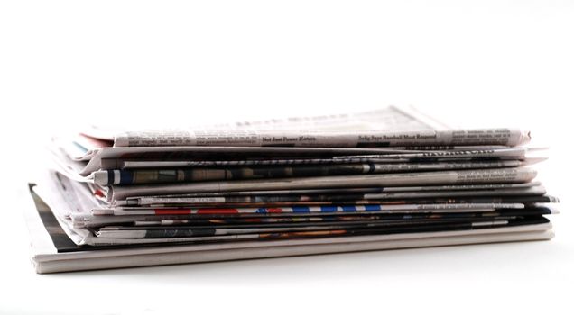 stock pictures of a stack of newspapers or magazines