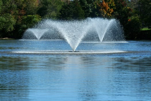 Three Fountains on a pond