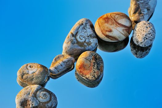 Gravel with the texture of sea shells