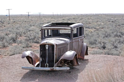 Old-Timey Car in the Desert
