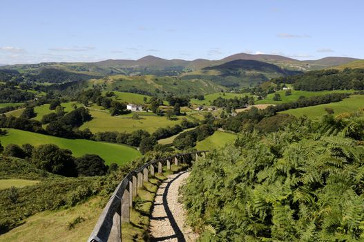 View from Castell Dinas Bran above Llangollen in Denbighshire Wales UK
