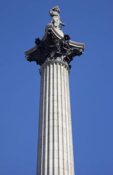 Nelson's Column in Trafalgar Square.  London.