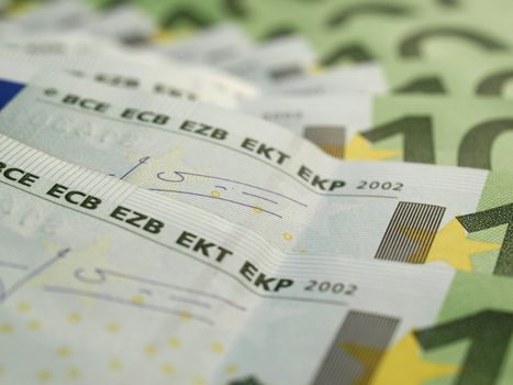Detail of Euro banknotes money (european currency)