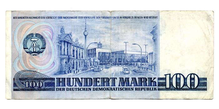 100 Mark banknote from the DDR (East Germany) - Note: no more in use since german reunification in 1990