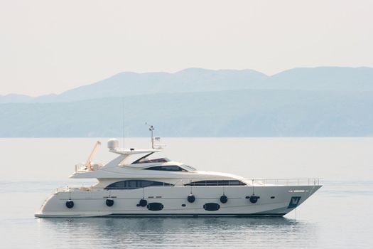 Luxury yacht on the sea on a very bright day