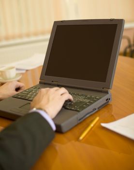 The business people planning on the laptop