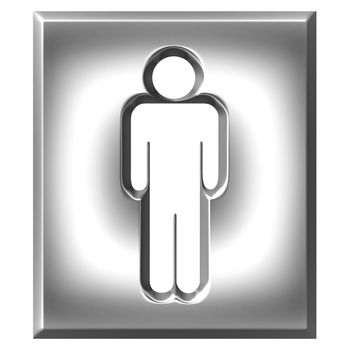 3d silver male sign isolated in white