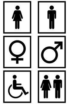 Gender signs isolated in white