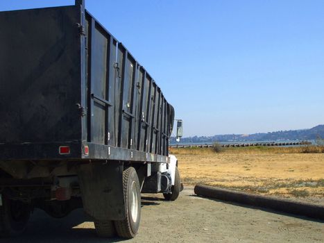 Close up of an old construction truck.