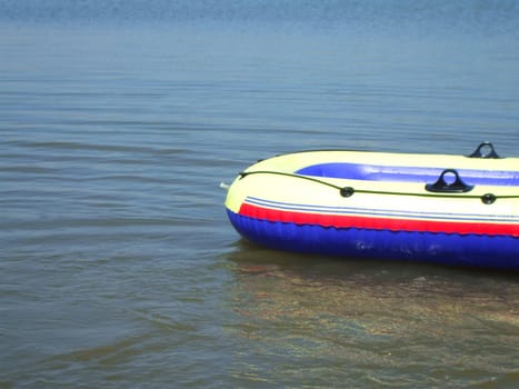 Small water raft on the lake.