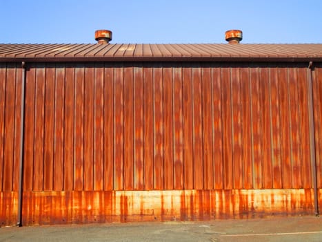 Close up of an old warehouse.