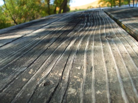 Close up of the gray wood boards.