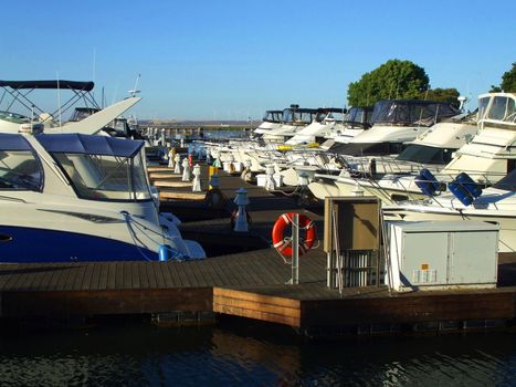 Big new marina on a sunny day.