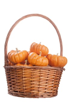 Small orange pumpkins symbolising autumn holidays and used in decorative works.