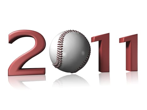Big 2011 baseball logo on a white background