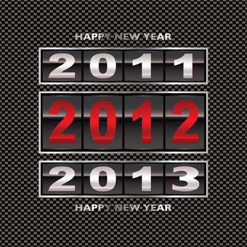 Modern carbon fiber background with 2012 new year counter