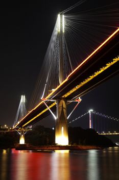 Ting Kau Bridge at night