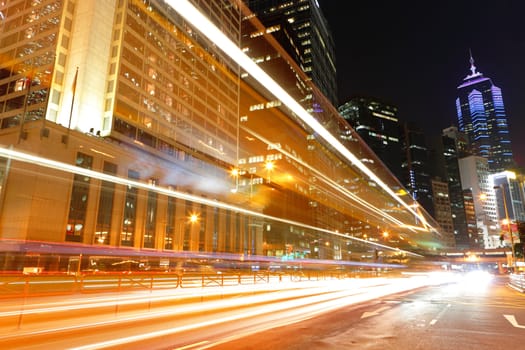traffic in city at night