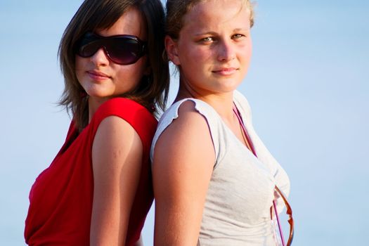 young girls in Croatia beach