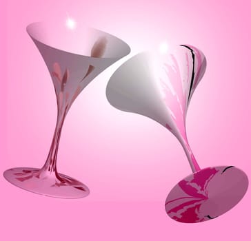 The image of two glasses for martini