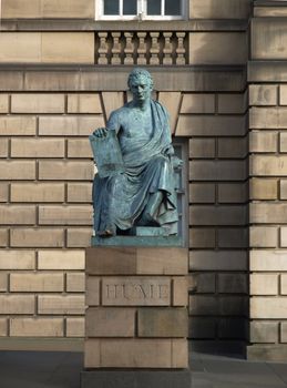 Statue of David Hume in Edinburgh, philosopher historian of Western philosophy and Scottish Enlightenment