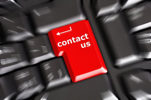 word contact us on red keyboard key