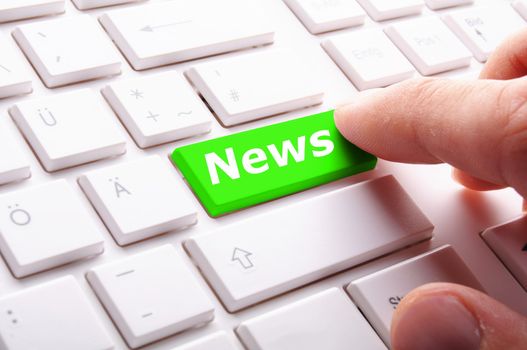 newsletter or news concept with word on key