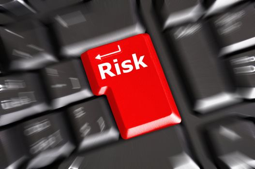 risk management concept with word on key showing risky investment