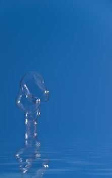 Abstract image of soap water bubble coming out of water