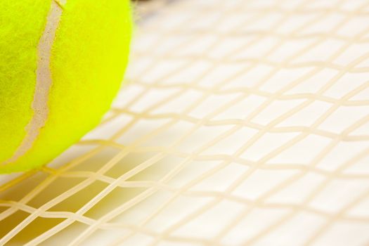 Abstract Tennis Ball, Racquet and Nylon Strings.
