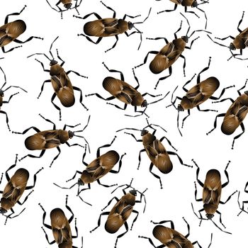 Background with crawling cockroaches. Pattern