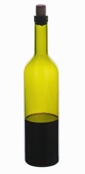 Bottle of red wine isolated on white background