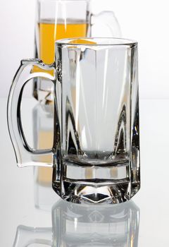 Empty beer mug on a table