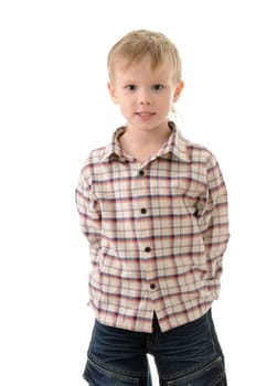 boy in shirt isolated on white background