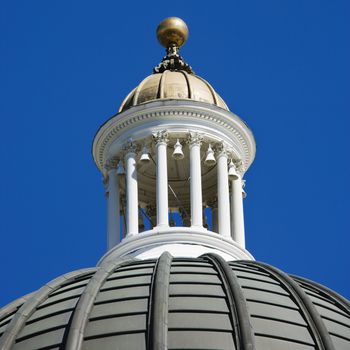 Dome on the Sacramento Capitol building, California, USA.