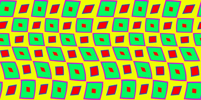 texture of vivid red and green square shapes on yellow