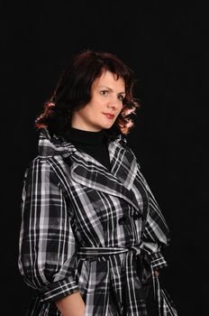 Portrait of the woman  on black  background