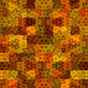 texture with abstract motifs on yellow to orange squares