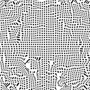 texture of small black block on white giving an optical illusion