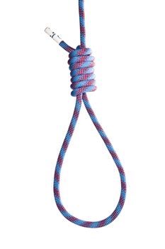 isolated hanging noose rope over white background