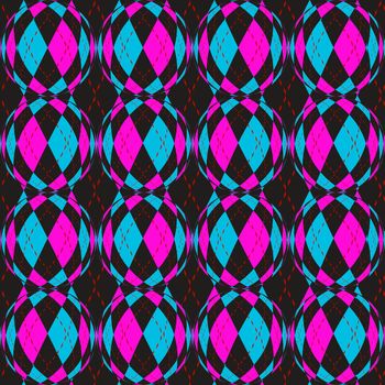 seamless texture of balls with blue and pink checks motive