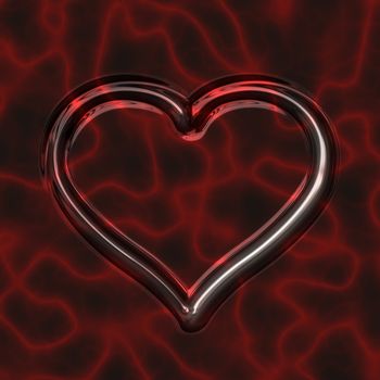 texture of deep red transparent heart on fire background