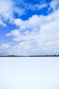 Winter landscape from lake (shoot in Finland)